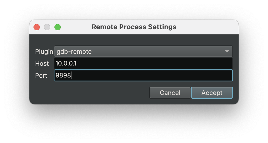 Connect to remote process